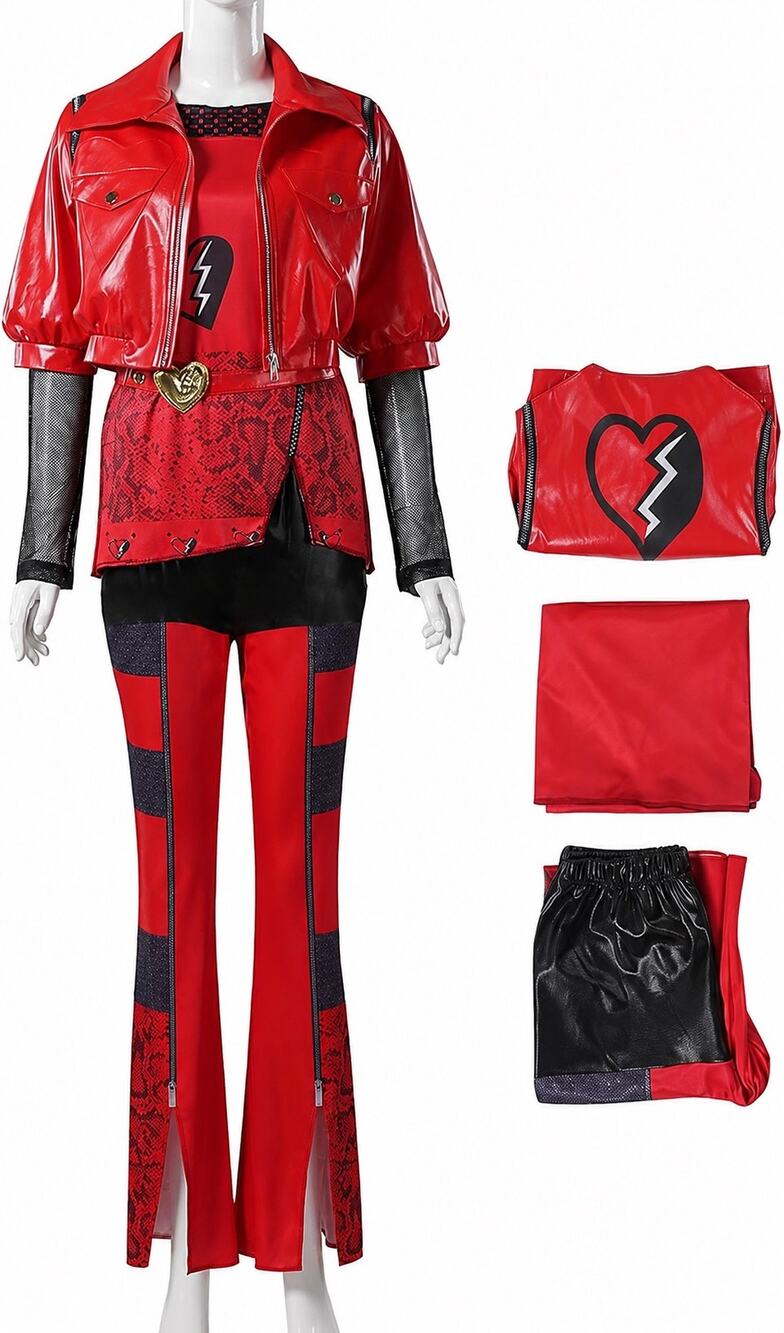 Disney Descendants 4 Chloe Charming Cosplay Costume Set - Red & Black Womens XS